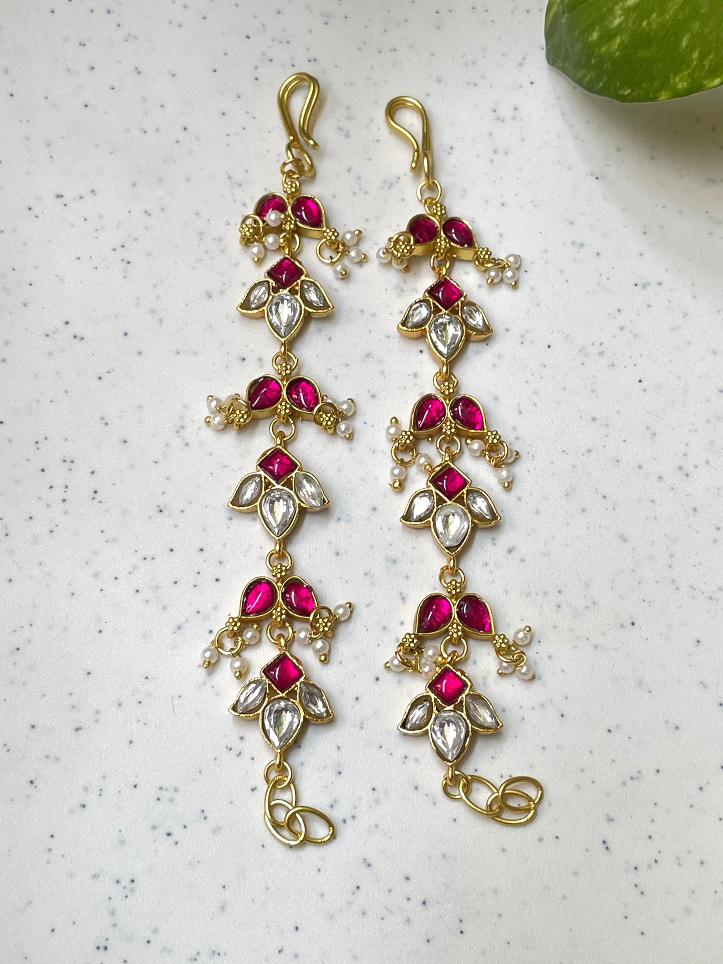 MOHINI PINK EAR CHAIN
