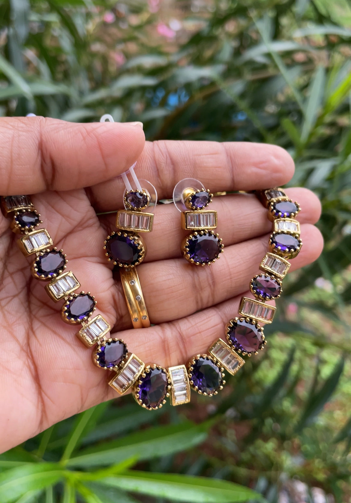 PRISHA PURPLE NECKLACE SET