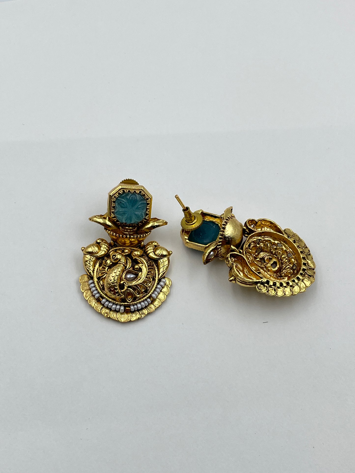 DUVA BLUE POLKI EARRING