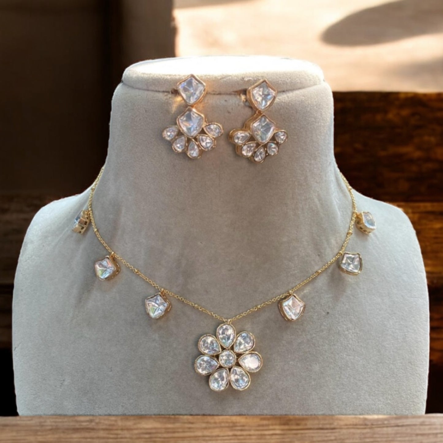 Buvaneshvari Moissannite Necklace Set