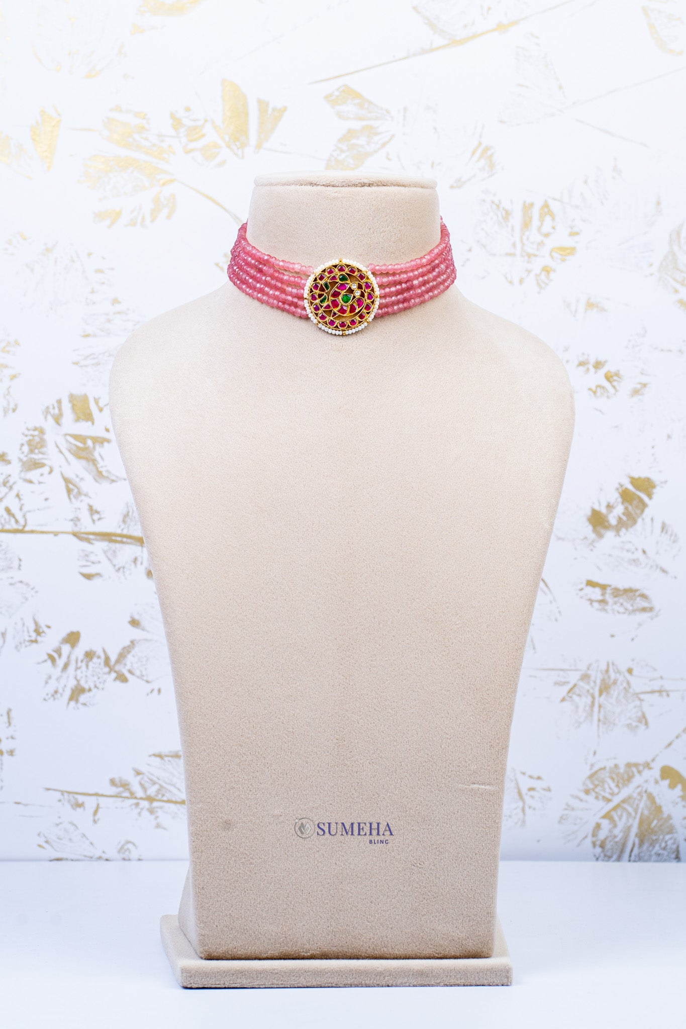 GAGANA PINK CHOKER NECKLACE