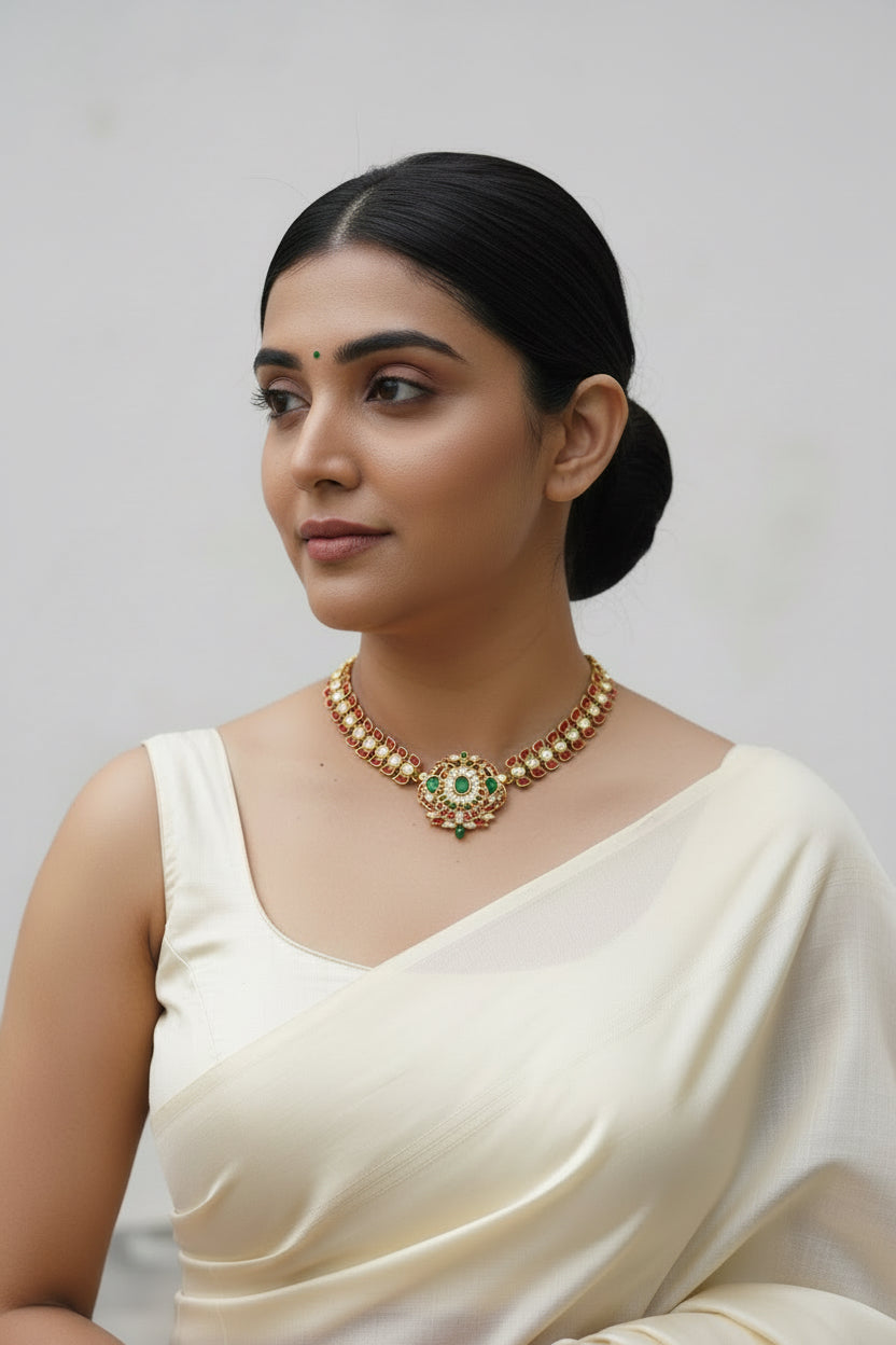 DIRAVI DETACHABLE JADAU NECKLACE
