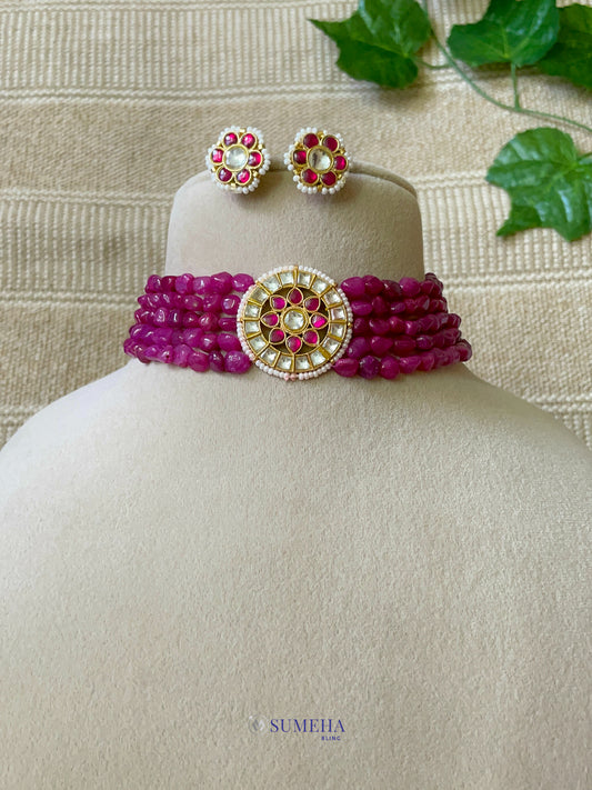 Adhaya Pink Choker Set