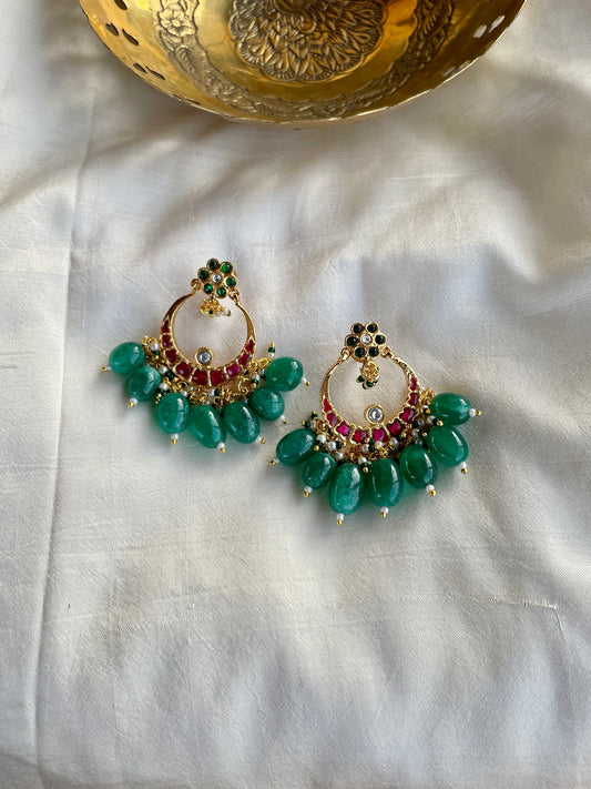 GAYITHRI GREEN CHANDBALI EARRING