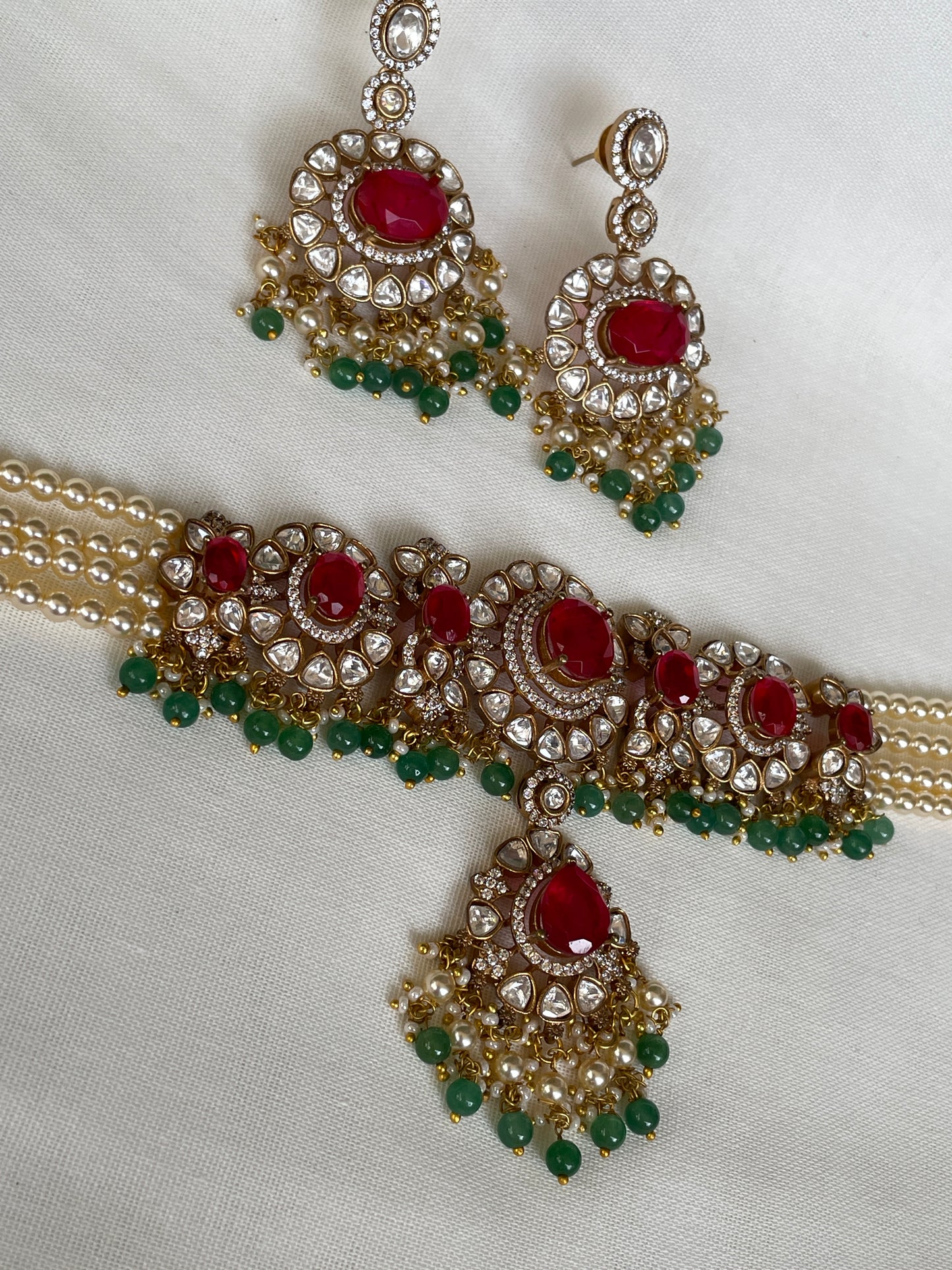KALI RED NECKLACE SET
