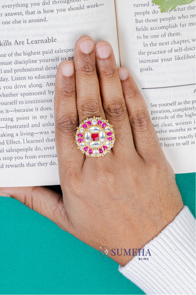 Roja Pink Adjustable Ring