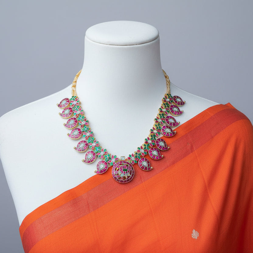 Mira Jadau Mango Necklace