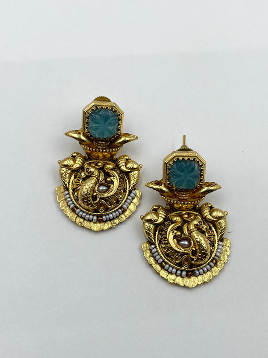 DUVA BLUE POLKI EARRING