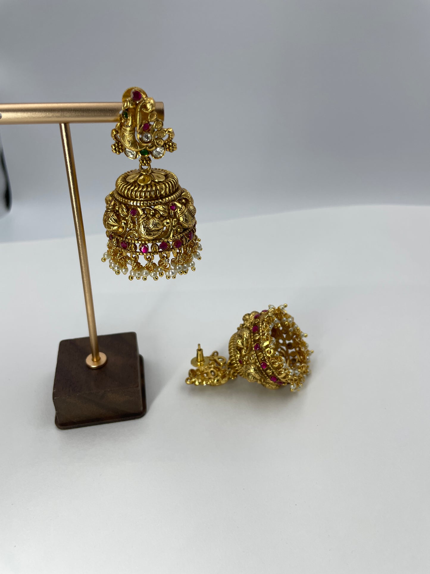 Paridi Green jhumki Earrings