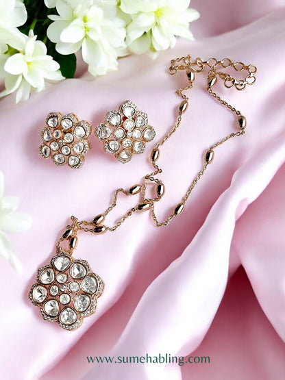 Rossy Moissannite Pendent Set