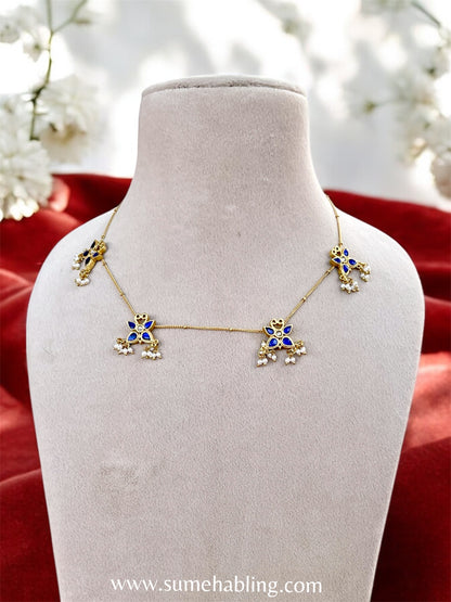 BHVI BLUE JADAU COLLER NECKLACE