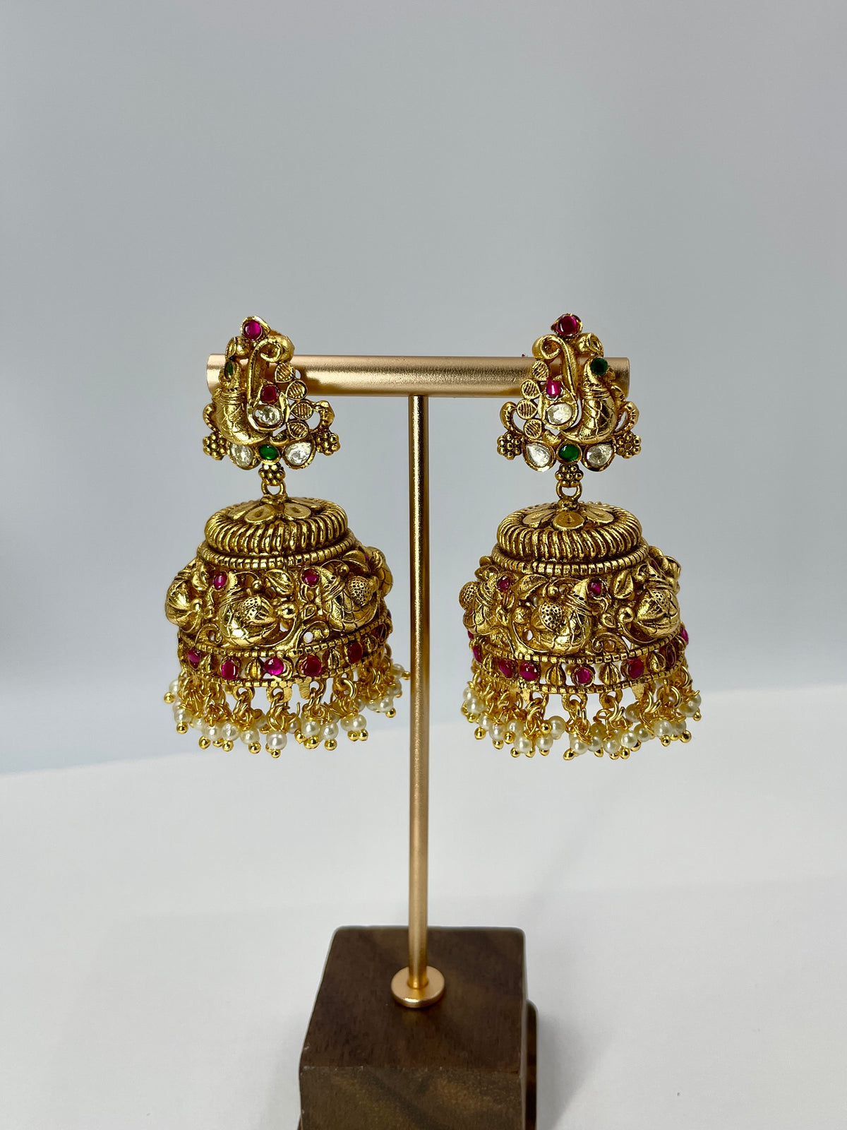 Paridi Green jhumki Earrings