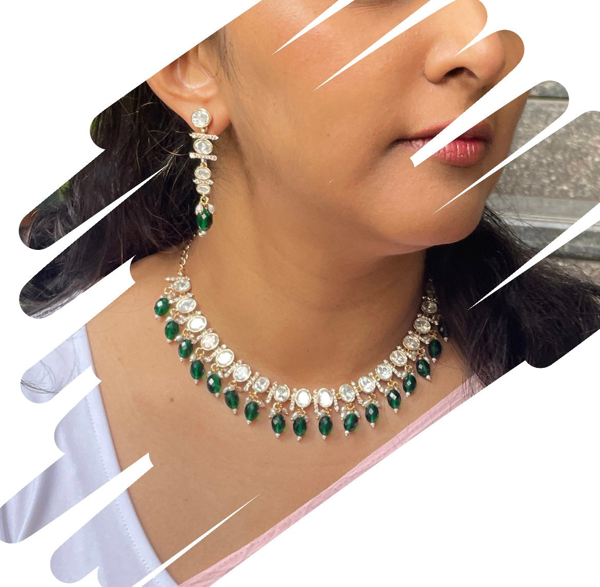 Mithkshi Moissannite Necklace Set