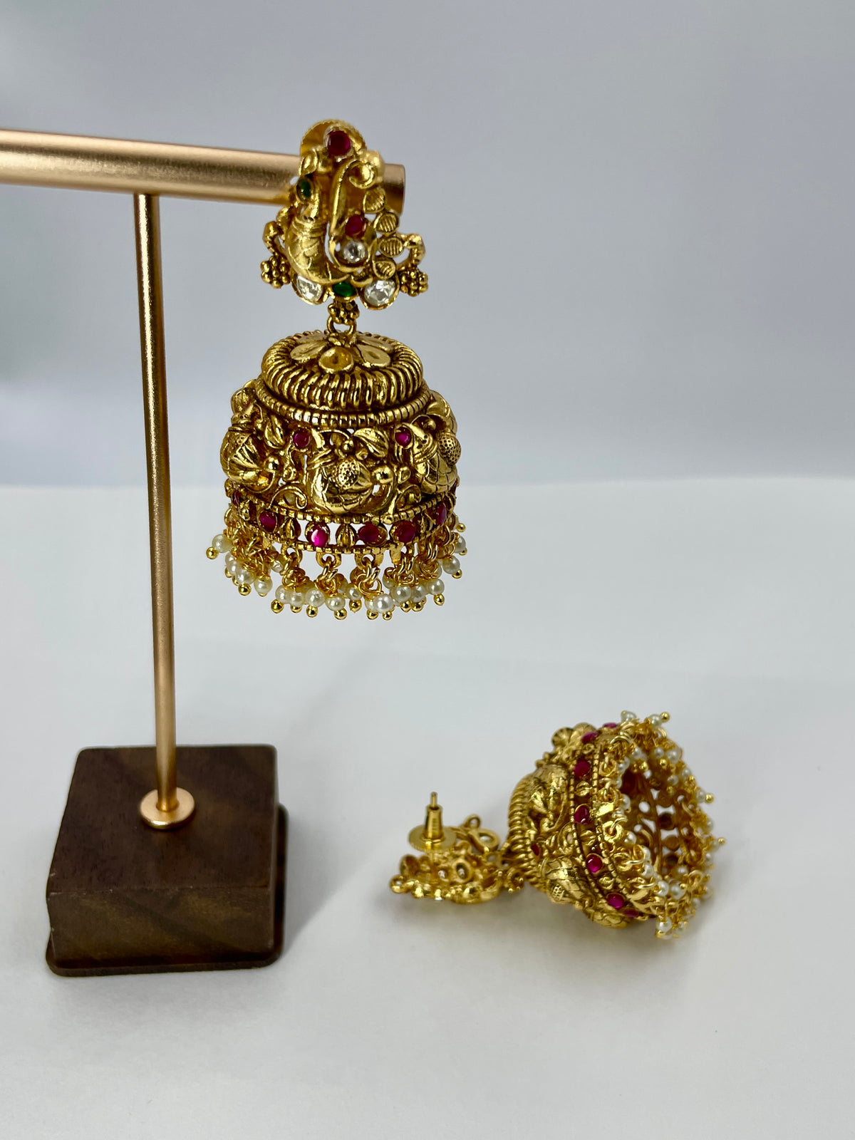 Paridi Green jhumki Earrings