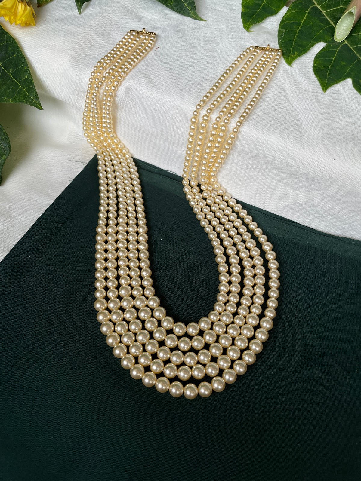 Loha 5 Line pearl Layered Necklace