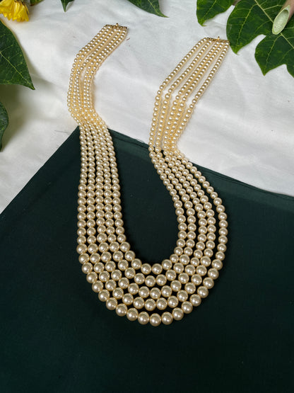 Loha 5 Line pearl Layered Necklace