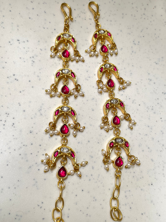 SOWMYA PINK EAR CHAIN