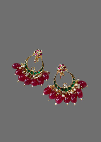 Gayithri Red Chandbali Earrings