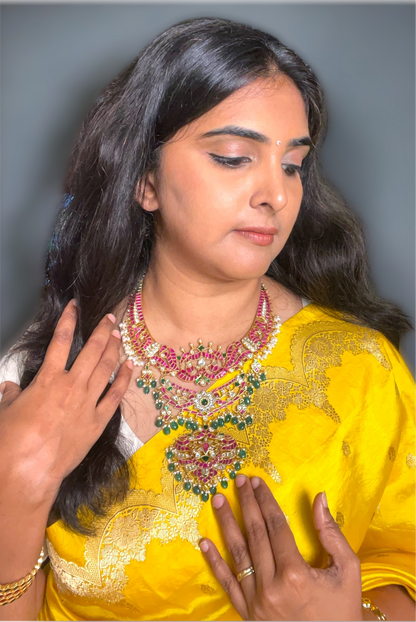 RADHYA PINK COLLAR NECKLACE