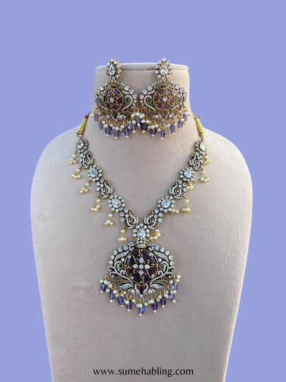 Rajani purple Victorian Necklace Set