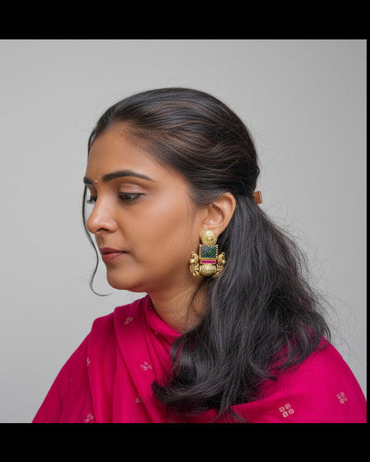 DAKSHA MULTI POLKI EARRING