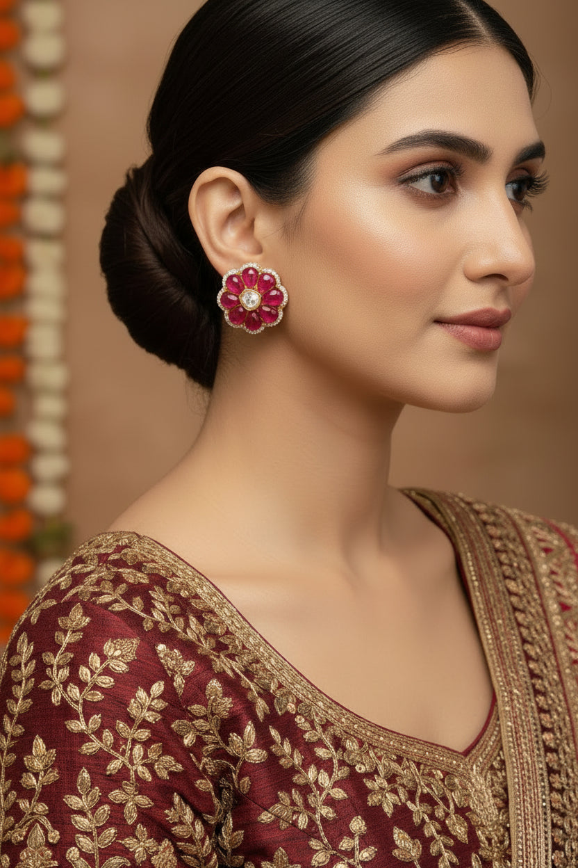 BHUVI POLKI STUD EARRING