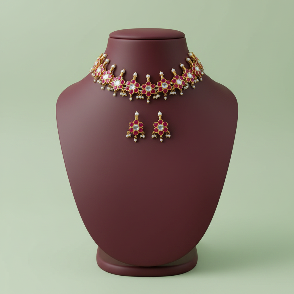 Mrudula Pink Choker Set