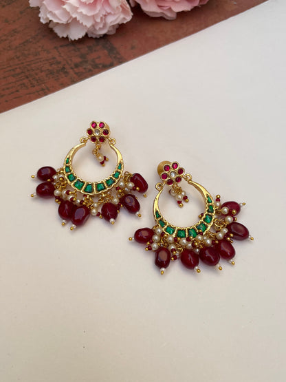 GAYITHRI RED CHANDBALI EARRINGS