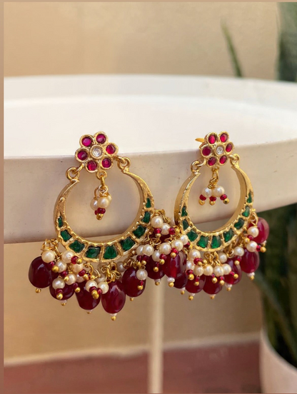 GAYITHRI RED CHANDBALI EARRINGS