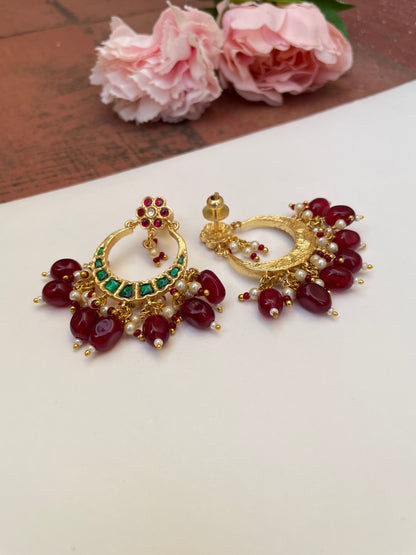 GAYITHRI RED CHANDBALI EARRINGS