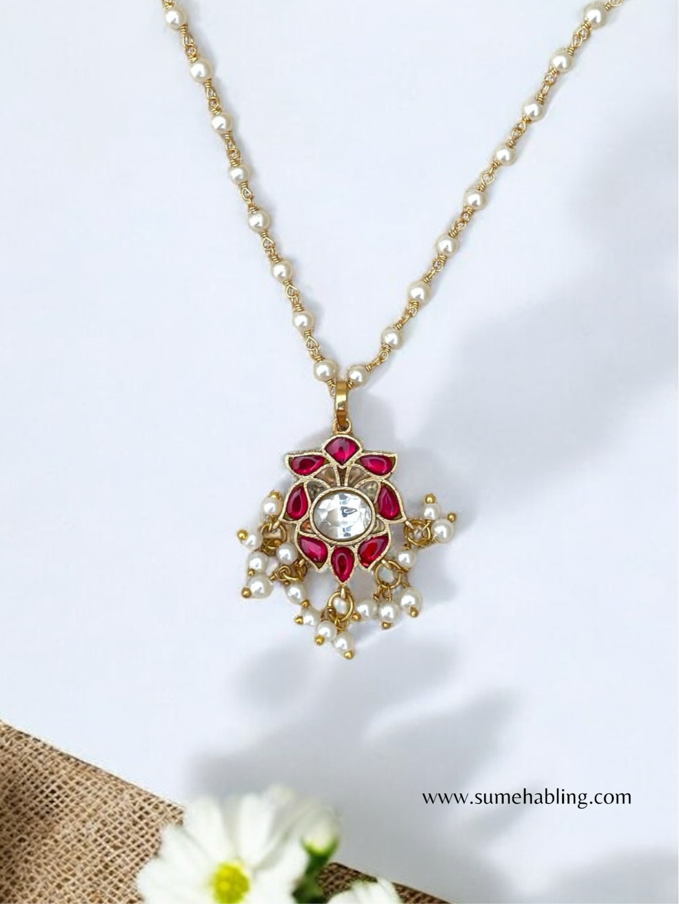 Vinaya Pink pendent Chain