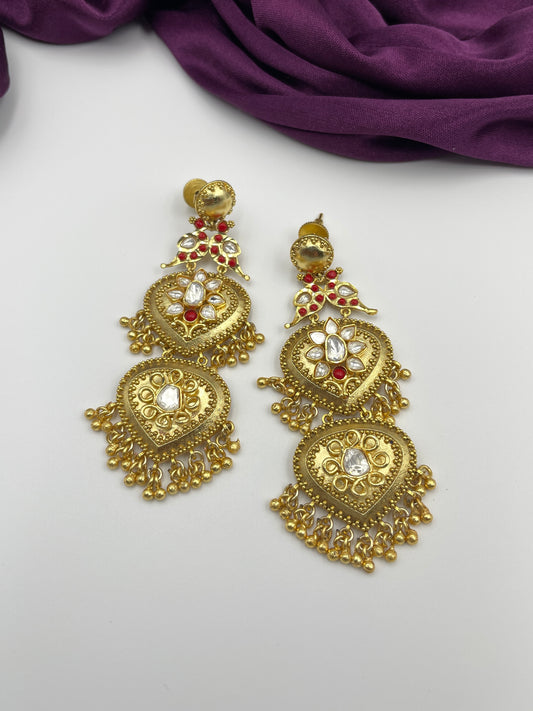 RAMYA CORAL POLKI EARRING