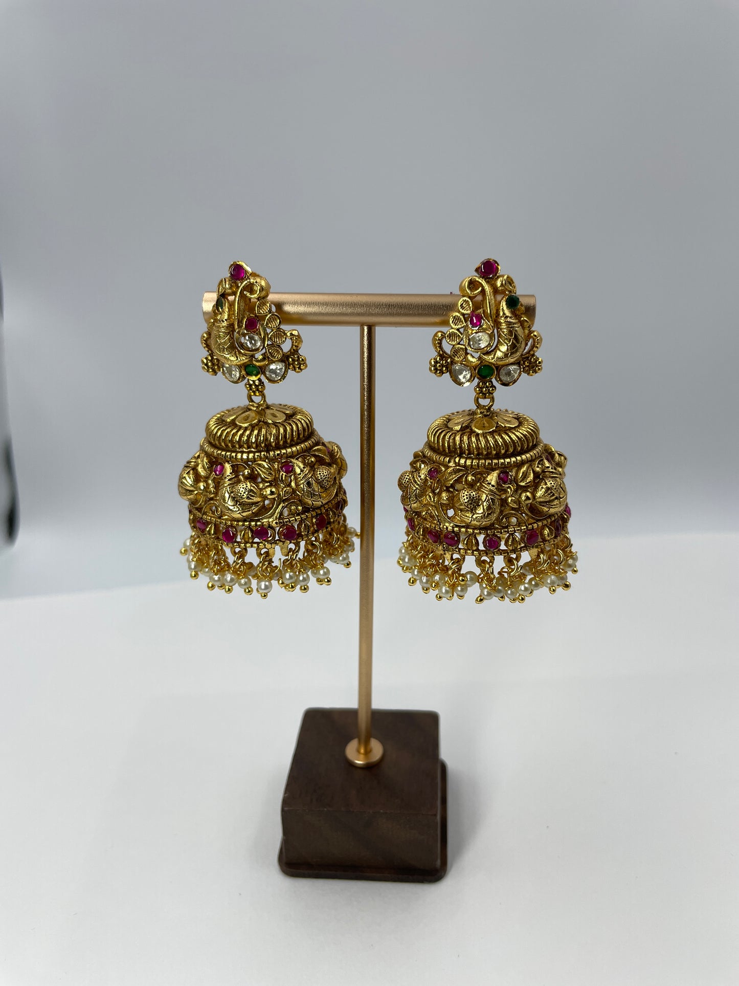 Paridi Green jhumki Earrings