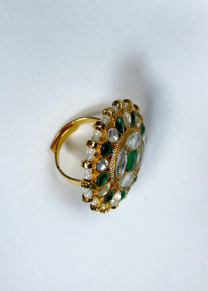 Roja Green Adjustable Ring