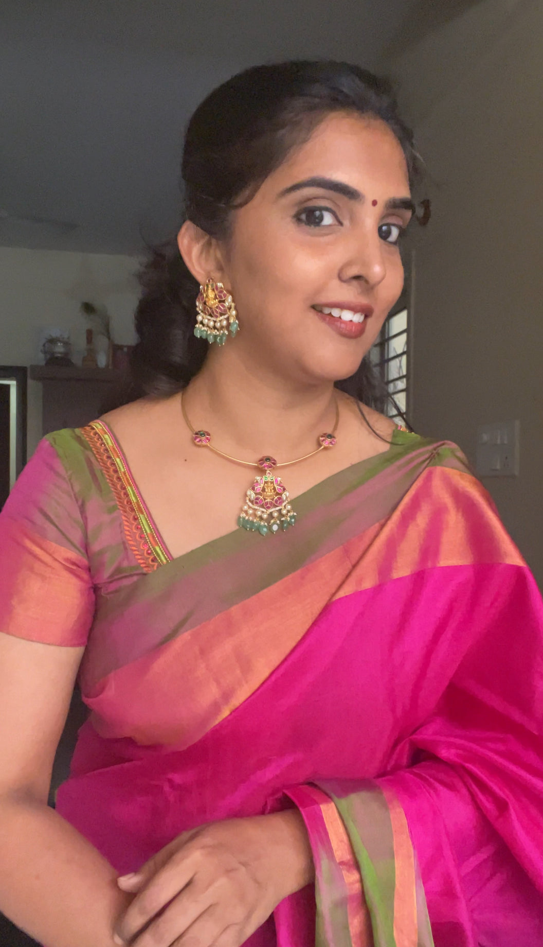 Lakshmi jadau Hasli Necklace Set