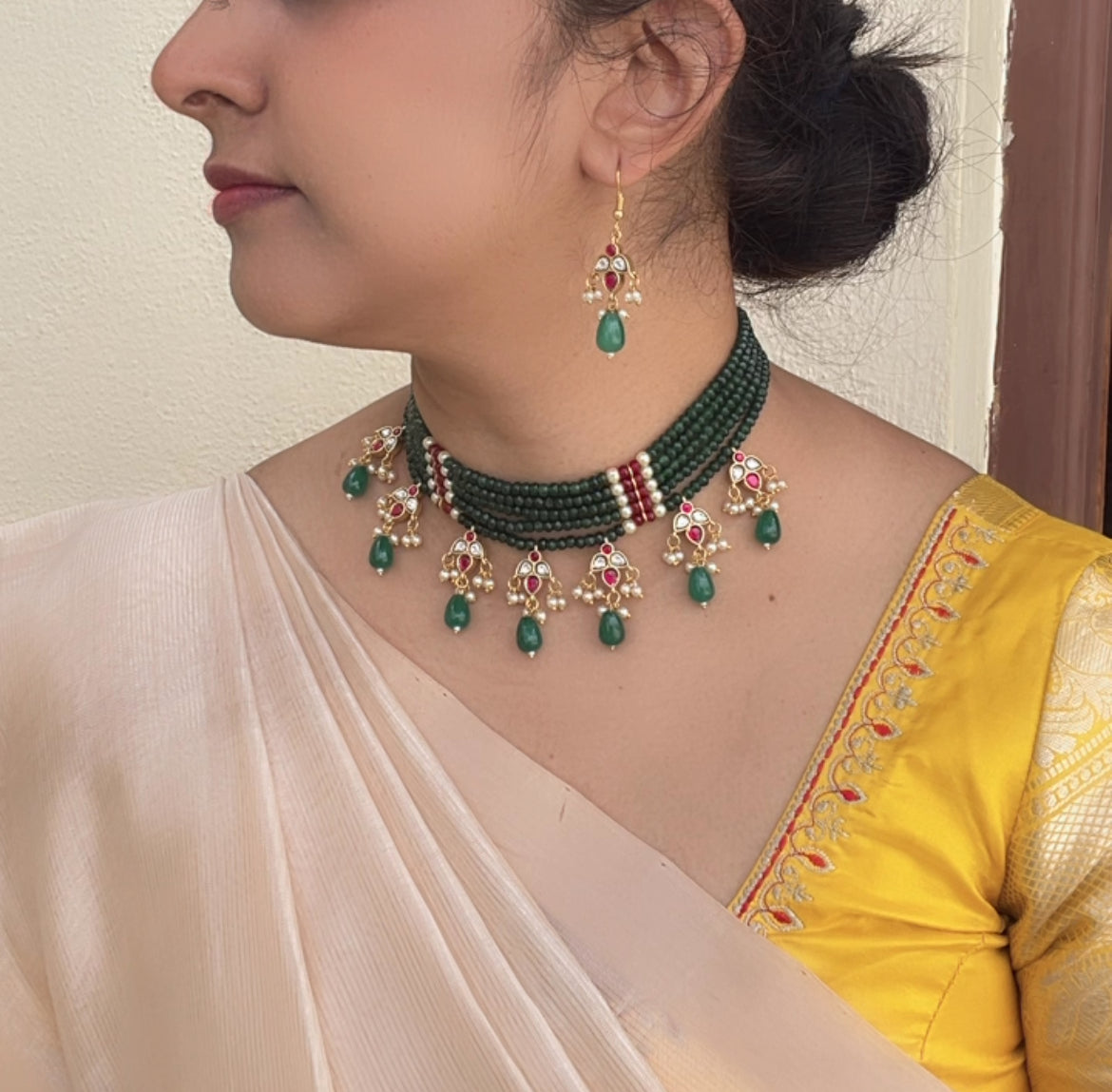 Varsha Green Choker Necklace