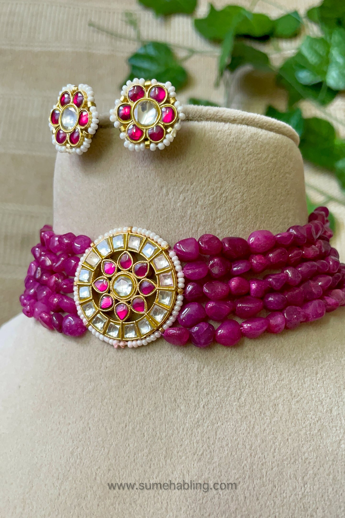 Adhaya Pink Choker Set