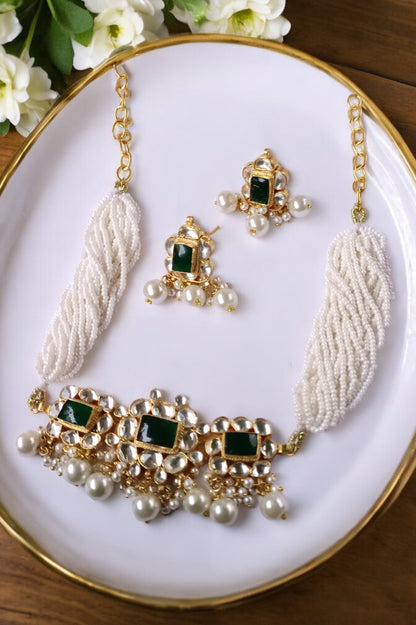 Spurthi Green Choker Set