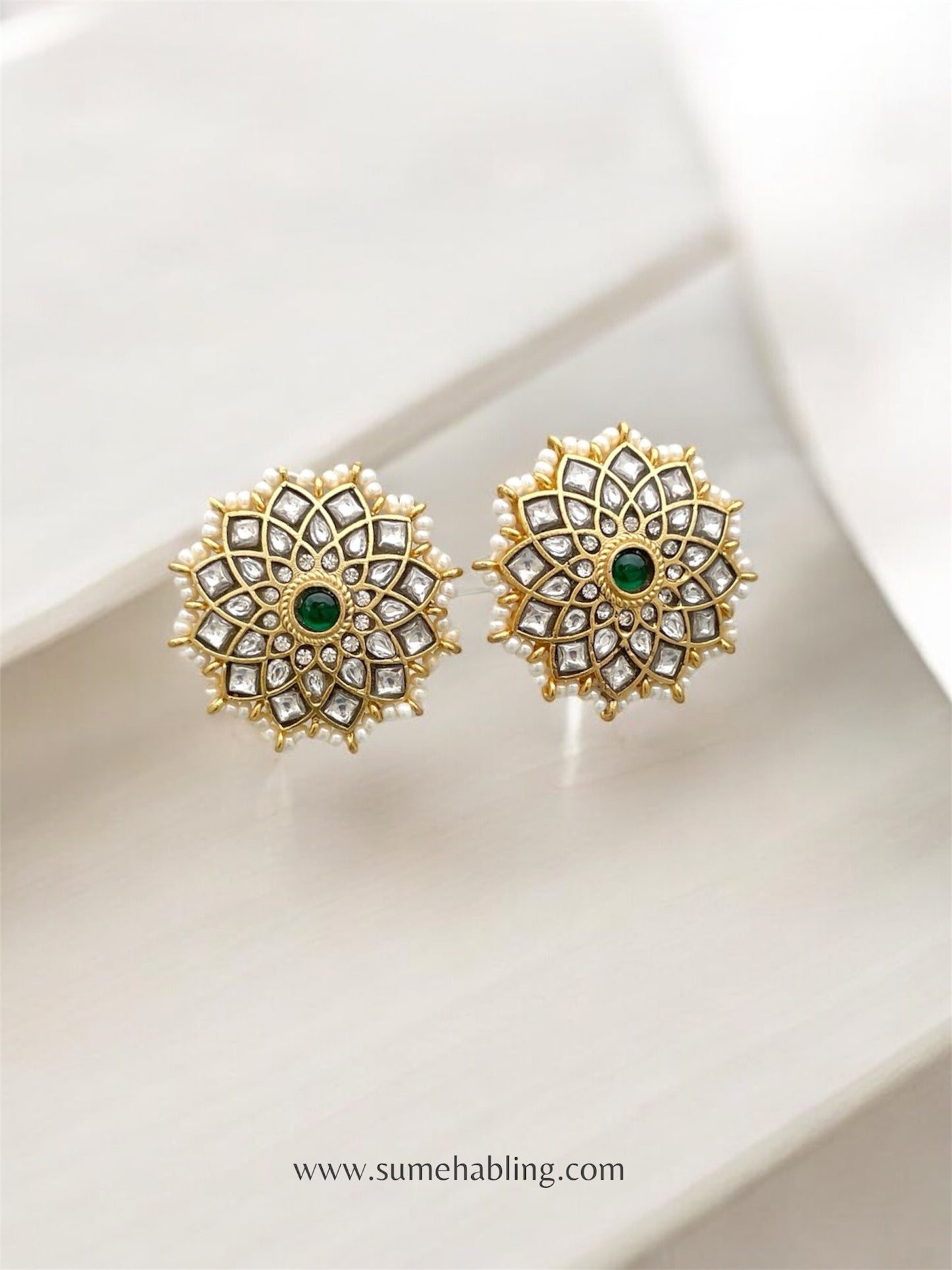 Kamala white  Stud Earring