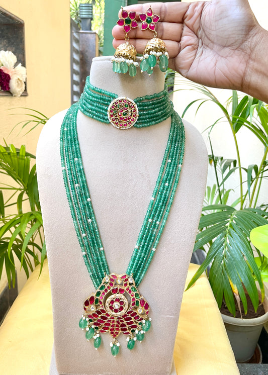 Green Bridal Necklace Sets