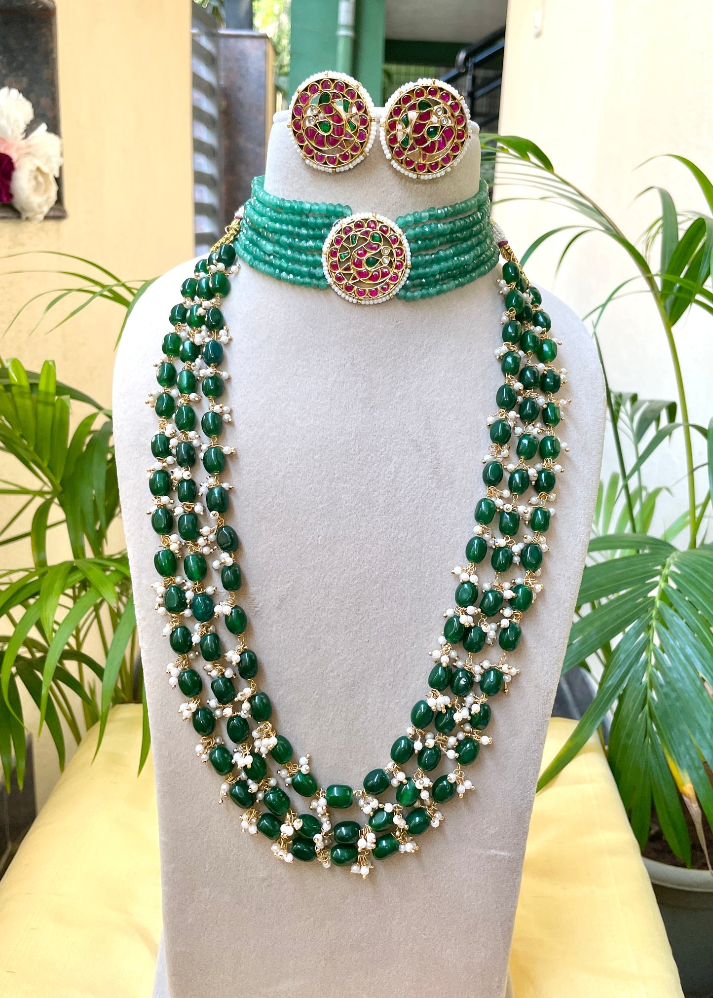 Aashvi green Bridal Necklace Sets