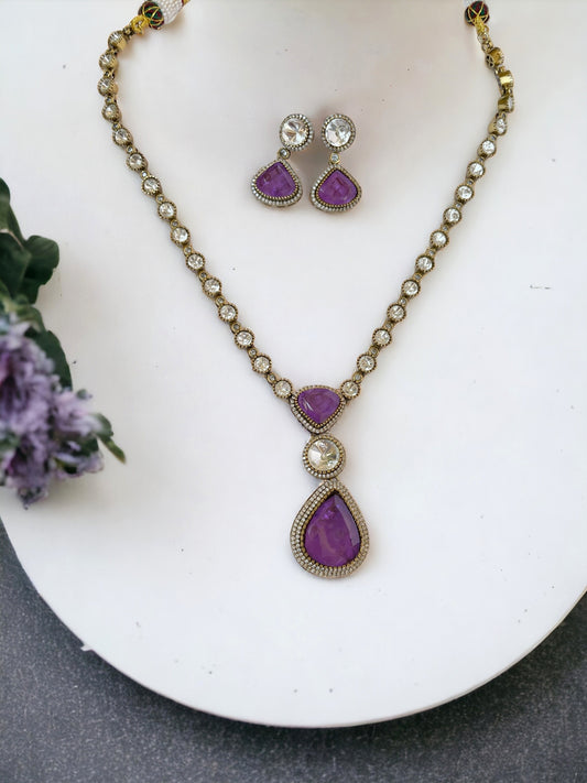 Vishala Purple Necklace Set