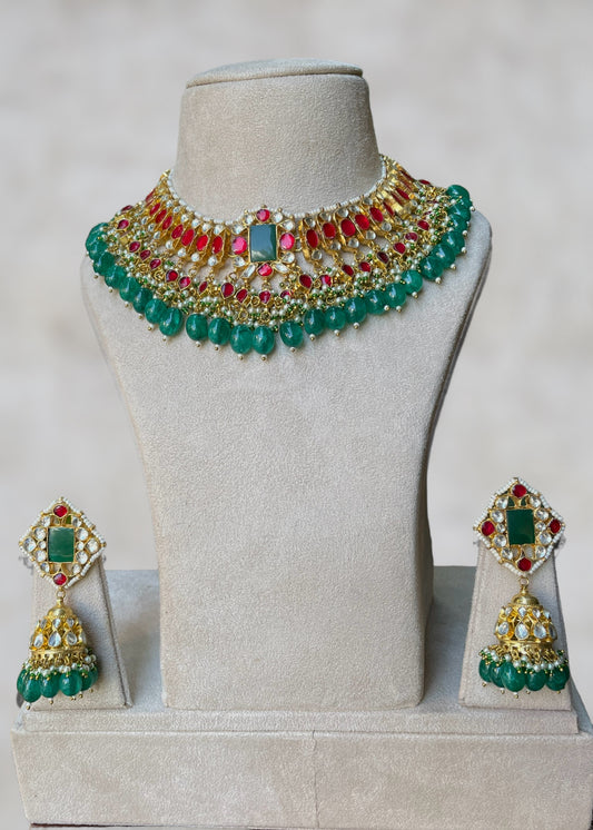 Rekha Red Necklace Set