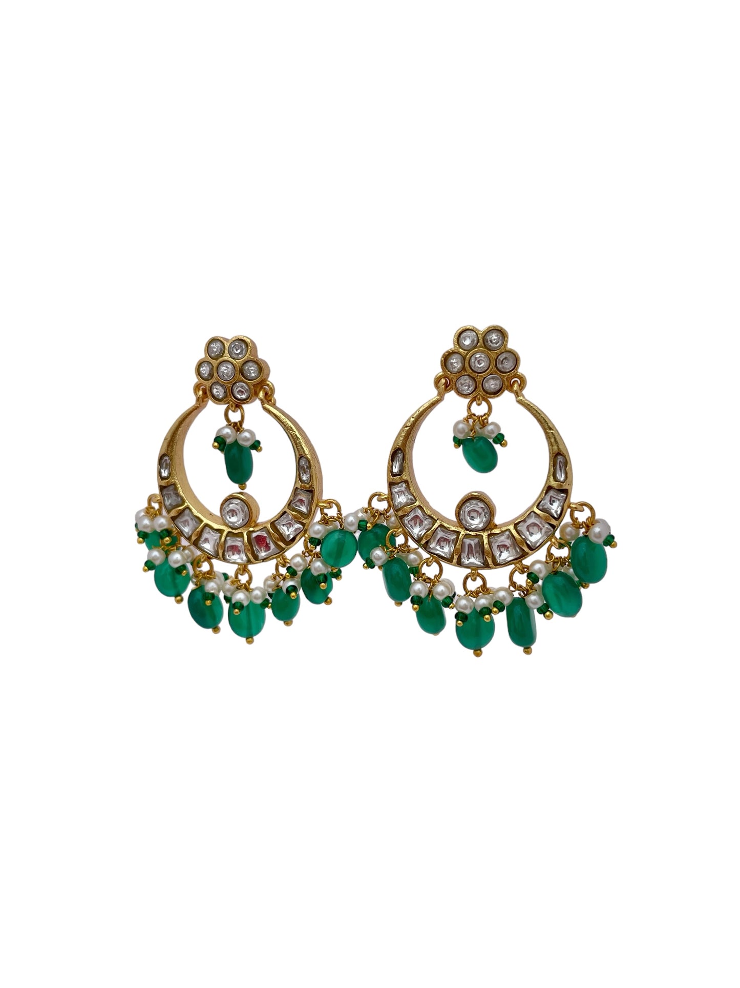 Gayithri white Chandbali Earrings