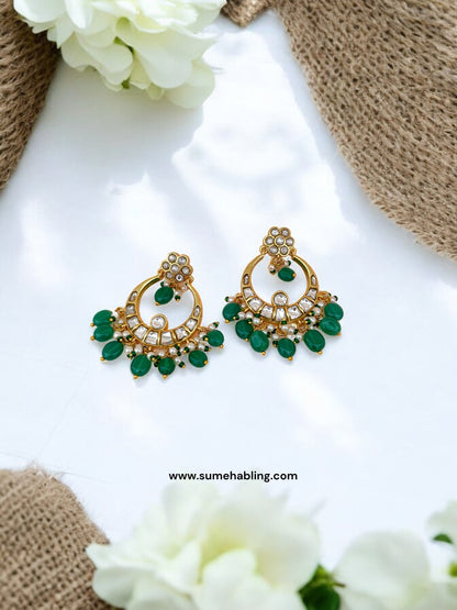 Gayithri white Chandbali Earrings