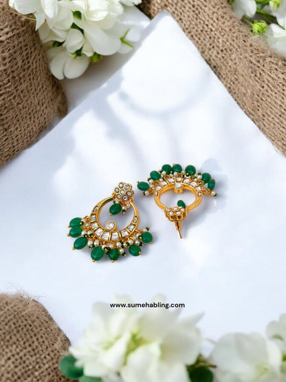 Gayithri white Chandbali Earrings