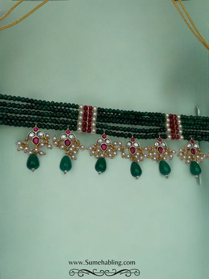 Varsha Green Choker Necklace