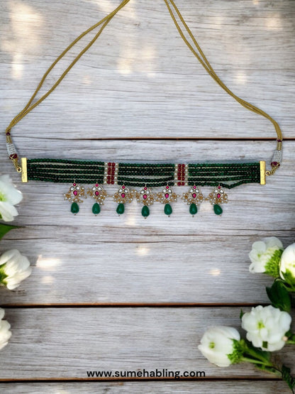 Varsha Green Choker Necklace