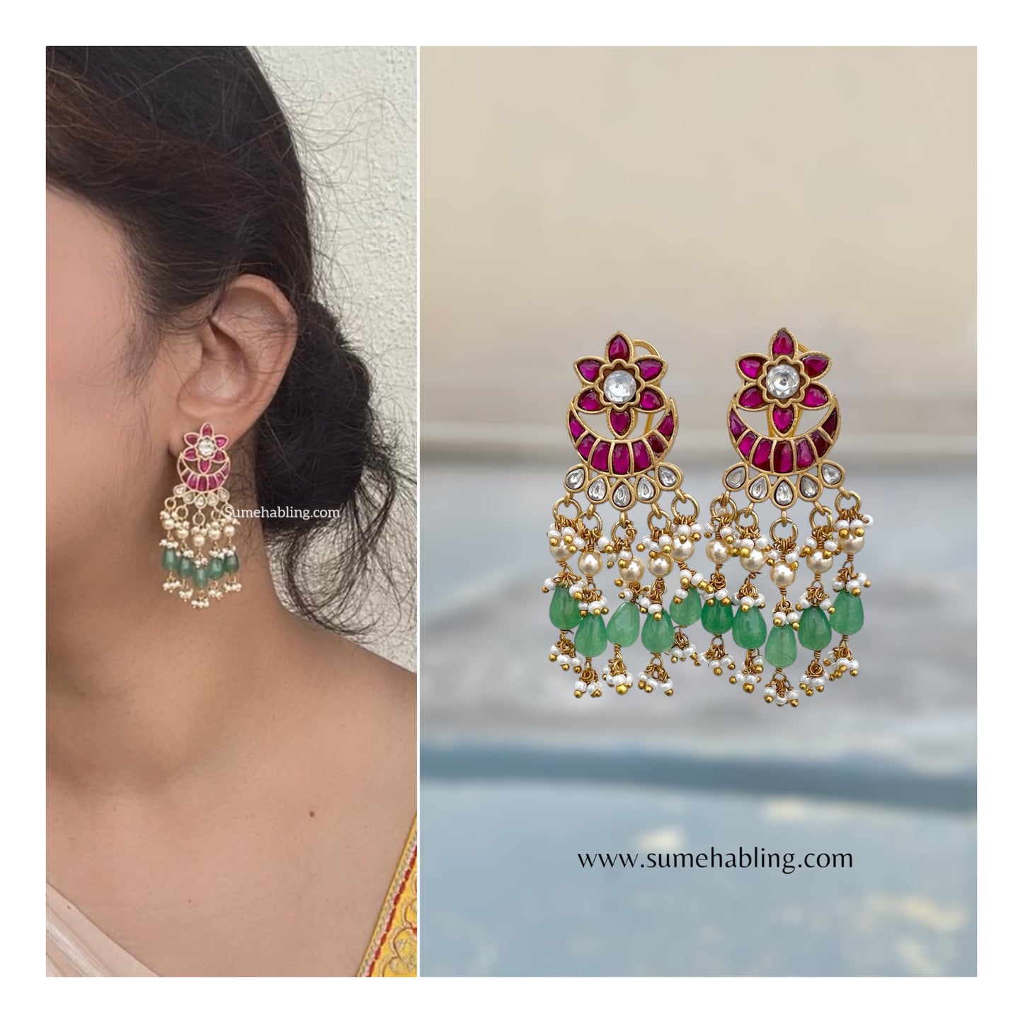 Mihika White Earring