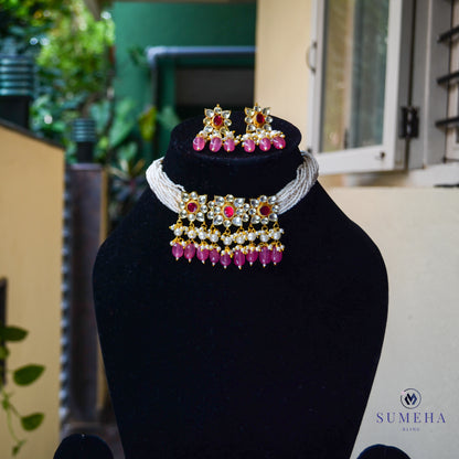 Brunda Pink Choker Necklace